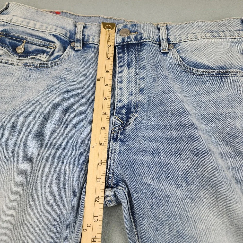 True Religion Billy Jeans Mens 36x32 Light Wash Relaxed Bootcut Stretch Denim SN